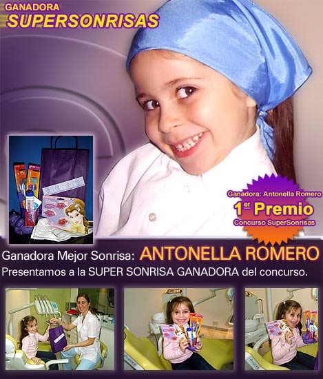 Antonella Romero, ganadora del concurso SuperSonrisas
