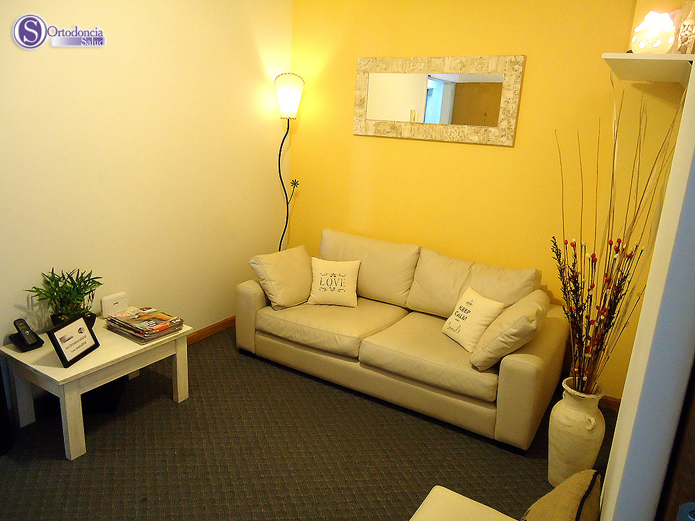Sala de estar cómoda y bien ambientada. WiFi libre para los pacientes. Música funcional.